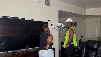 Construction Employee Cockslut Kendale Give His Customer A Big black cock While On The Job