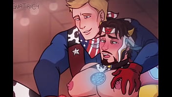 Metal boy x Captain america - steve x tony queer jacking getting off cow yaoi manga porn