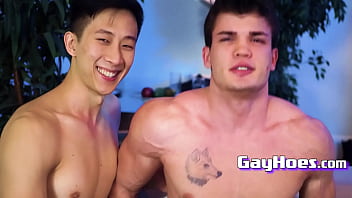 Super-sexy Chinese Jock Barebacks His Ultra-cute Pal  - Tyler Wu, Kurt Adam