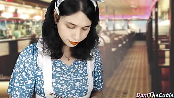 Screwing the pretty waitress DaniTheCutie in the bizarre Japanese Diner senses uber-cute