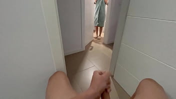 I surprise my stepsister at the shower door providing me a hj and she gives me a suck off until I accomplish jizzing