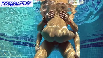 Pool lovemaking compilation: booty fucking creampie, spunk on ass, spunk in pool
