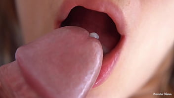 Her Gentle Thick Lips And Tongue Cause Him Cumshot, Supah Closeup Jizm In Facehole
