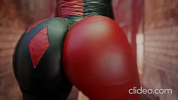 Harley Quinn wiggling her elastic donk