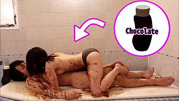 Chocolate smooth fuckfest in the shower on valentine's day - Chinese youthful couple's real climax
