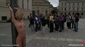 European blondie blowjob humped in public
