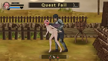 Rosy haired lady having fuckfest with soldiers in Succubus guild fresh anime porn game vid