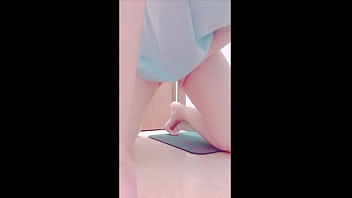 [Amateur] Fair-skinned humungous ◯ schoolgirl who does not have a bf who strokes in front of him.