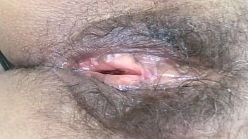 Sight at my furry cooter broad open after having fucked, I enjoy being poked