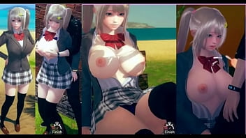 [Personality positive and bright] AI 〇 nymph have fun softcore vid (blonde giant globes JK edition with etch) real 3DCG softcore game [hentai game]