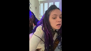 Hooded guy arches over latina spanish dreadhead and breeds her in kitchen from the rear